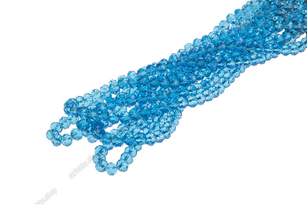 Намистини Хрусталь Rondelle 8мм, 65-70шт./нит. № 8 Aquamarine