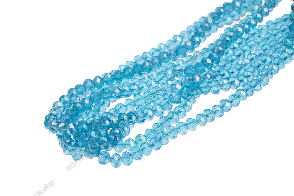 Намистини Хрусталь Rondelle 8мм, 65-70шт./нит. № 8 AB Aquamarine